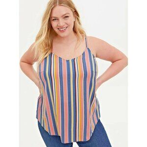 Torrid Plus Size 2 (18/20) & 4 Multicolor Stripe Stretch Rayon Cami $39.50 NWT